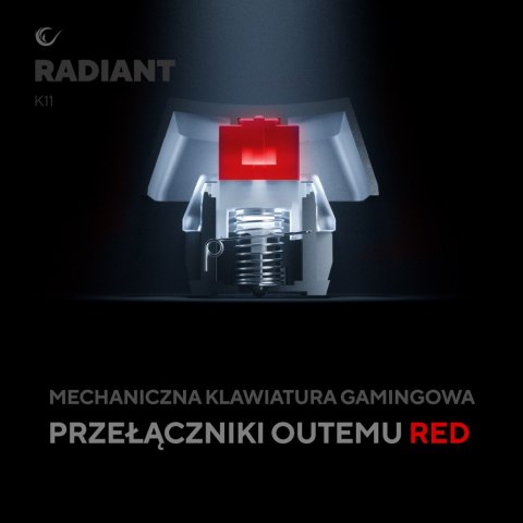 Rampage Klawiatura Mechaniczna RADIANT K11 PUDDING RGB RED