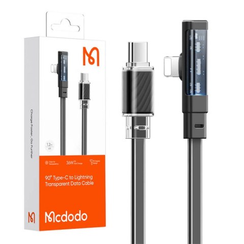 Kabel USB-C do Lightning Mcdodo CA-3440 90 stopni 1.2m z LED (czarny)