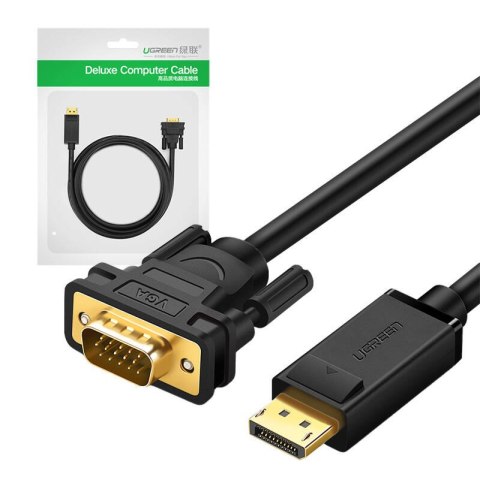 Kabel DisplayPort do VGA UGREEN DP105, FullHD, jednokierunkowy, 1.5m (czarny)