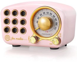Radio FM z głośnikiem BT Feegar Retro różowe
