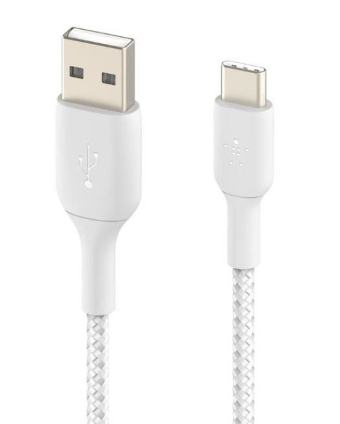 Belkin Kabel Braided USB-C USB-A 1m biały
