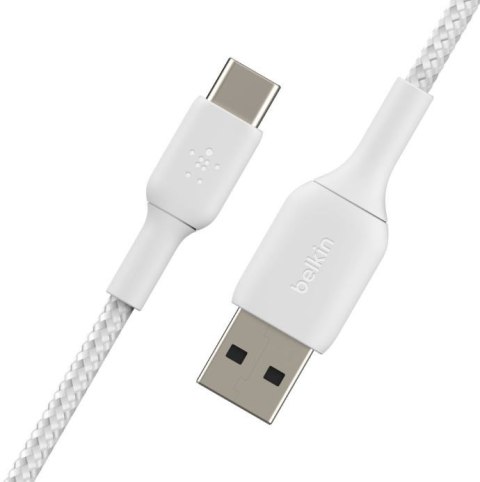 Belkin Kabel Braided USB-C USB-A 1m biały
