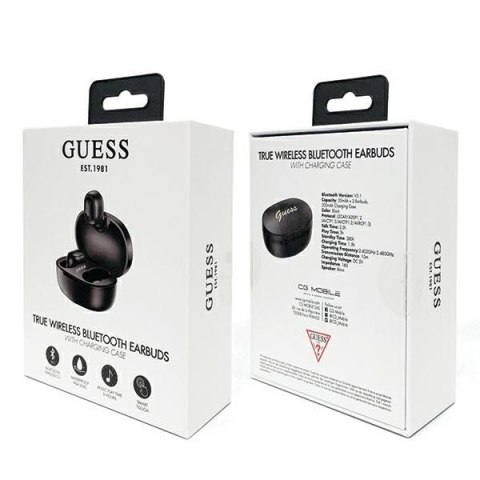 GUESS Słuchawki Stereo Bluetooth GUTWST30BK TWS+stacja dokująca czarne