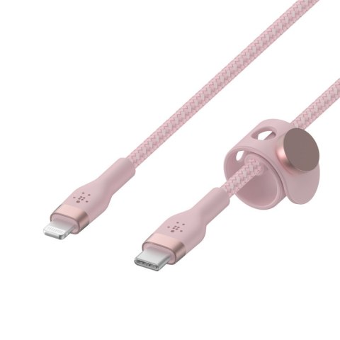 Belkin Kabel BoostCharge USB-C/Lightning Silikonowy w oplocie 3m różowy