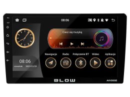 BLOW Radio smochodowe AVH-9992 2DIN 9 cali Android/WiFi/GPS/CARPLAY