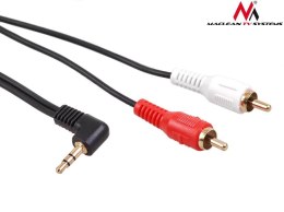 Kabel audio Maclean MCTV-828 kątowy miniJack 3,5mm (M) - 2xRCA (M), 15m, czarny