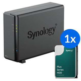 Synology DS124 /16T | 1-zatokowy serwer NAS w zestawie z dyskiem o łącznej pojemności 16TB, Tower