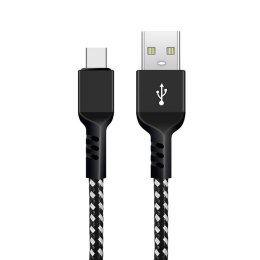 Kabel USB 2.0 Maclean MCE482 USB A - USB C M/M Fast Charge 5V/2,4A czarno-biały 2m