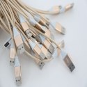 OMEGA TOKARA MICRO USB TO USB FABRIC BRAIDED CABLE KABEL 1,5A 2M POLYBAG GOLD [44176]