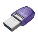 Kingston USB flash disk OTG, USB 3.0, 64GB, Data Traveler microDuo3 G2, srebrno-fioletowy, DTDUO3CG3/64GB, USB A / USB C