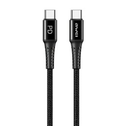 Kabel USB Awei CL-111T USB-C/USB-C 60W PD 3.1 Fast Charging 1m czarny