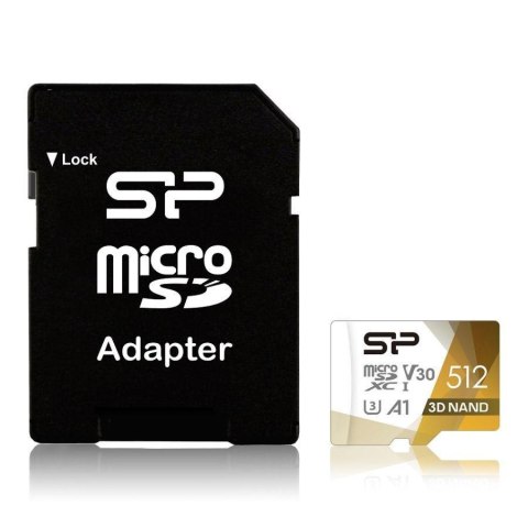 Karta pamięci Silicon Power microSDXC Superior Pro 512GB V30 UHS-1 U3 A1 + ADAPTER microSD-SD