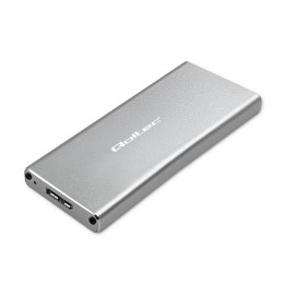 Obudowa/kieszeń Qoltec na dysk M.2 SSD | SATA | NGFF | USB 3.0 | Super speed 5Gb/s | 2TB | Srebrny