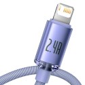 Kabel USB do Lightning Baseus Crystal Shine, 2.4A, 2m (fioletowy)