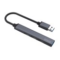 SAVIO HUB USB-A - 3 X USB-A 2.0, 1 X USB-A 3.0, SZARY AK-70