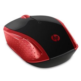 Mysz bezprzewodowa, HP 200 Red, czerwona, optyczna, 1000DPI