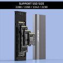 Obudowa zewnętrzna Qoltec do dysków M.2 SATA SSD NGFF USB-C szara