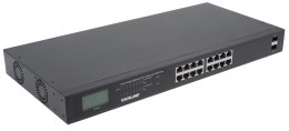 Switch niezarządzalny Intellinet 16x 10/100/1000 Mbps PoE+ 370W + 2x SFP Rack 19