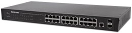 Switch zarządzalny Intellinet 24x 10/100/1000 Mbps + 2x slot SFP Rack 19