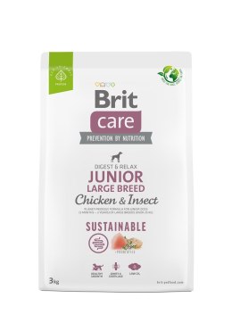 BRIT Care Dog Sustainable Junior Large Breed Chicken & Insect - sucha karma dla psa - 3 kg