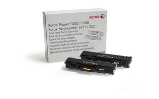 Oryginalny toner Xerox czarny do Phaser 3052 3260 WC 3215 3225 dwupak, wydajność 6000 str. 106R02782