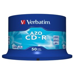 Verbatim CD-R, 43343, AZO Crystal, 50-pack, 700MB, 52x, 80min., 12cm, bez możliwości nadruku, spindle, do archiwizacji danych