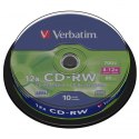 Verbatim CD-RW, 43480, SERL Scratch Resistant, 10-pack, 700MB, 12x, 80min., 12cm, bez możliwości nadruku, cake box, do archiwiza
