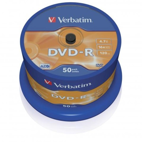 Verbatim DVD-R, Matt Silver, 43548, 4.7GB, 16x, spindle, 50-pack, bez możliwości nadruku, 12cm, do archiwizacji danych