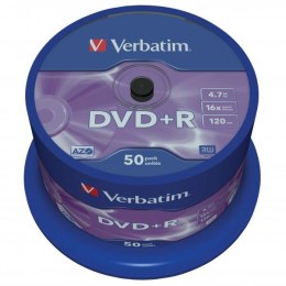 Verbatim DVD+R, Matt Silver, 43550, 4.7GB, 16x, spindle, 50-pack, bez możliwości nadruku, 12cm, do archiwizacji danych