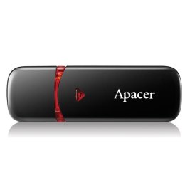 Apacer USB flash disk, USB 2.0, 64GB, AH333, czarny, AP64GAH333B-1, USB A, z osłoną