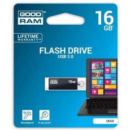 Goodram USB flash disk, USB 2.0, 16GB, UCU2, czarny, UCU2-0160K0R11, USB A, z obrotową osłoną