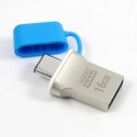 Goodram USB flash disk OTG, USB 3.0, 16GB, ODD3, niebieski, ODD3-0160B0R11, USB A / USB C, z osłoną