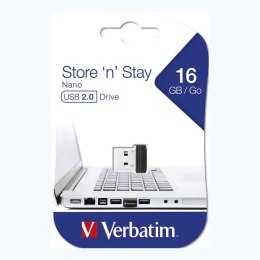 Verbatim USB flash disk, USB 2.0, 16GB, Nano, Store N Stay, czarny, 97464, USB A