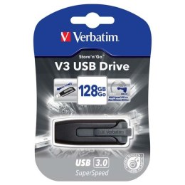 Verbatim USB flash disk, USB 3.0, 128GB, V3, Store N Go, czarny, 49189, USB A, z wysuwanym złączem