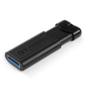 Verbatim USB flash disk, USB 3.0, 64GB, PinStripe, Store N Go, czarny, 49318, USB A, z wysuwanym złączem