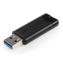 Verbatim USB flash disk, USB 3.0, 64GB, PinStripe, Store N Go, czarny, 49318, USB A, z wysuwanym złączem
