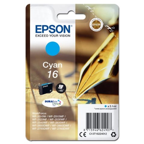 Epson oryginalny ink / tusz C13T16224012, T162240, cyan, 3.1ml