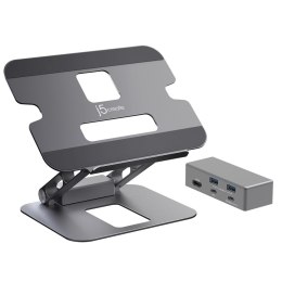 Podstawka ergonomiczna do notebooka ze stacją dokującą j5create Multi-Angle 4K Docking Stand USB-C 1x4K HDMI/2xUSB 3.1/1xUSB-C/;