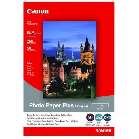 Canon Photo Paper Plus Semi-G, SG-201 S, foto papier, półpołysk, satynowy typ 1686B015, biały, 10x15cm, 4x6", 270 g/m2, 50 szt.,