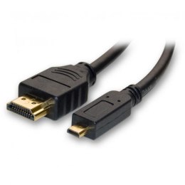 Video Kabel micro HDMI (M) - HDMI M, HDMI 1.4 - High Speed with Ethernet, 1m, czarna, EOL
