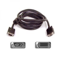 Przedłużacz do kabli video SVGA (D-sub) M - SVGA (D-sub) F, 2m, chroniony, czarny, EOL
