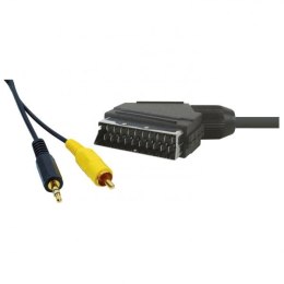 Video Kabel SCART M - CINCH M + Jack (3.5mm) M, 5m, czarny, EOL