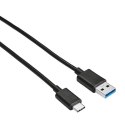 USB kabel (2.0), USB A M - USB C (M), 1m, czarny