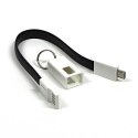 USB kabel (2.0), USB A M - microUSB (M), 49160, 0.2m, czarny, breloczek na klucze