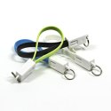 USB kabel (2.0), USB A M - microUSB (M), 0.2m, niebieski, breloczek na klucze, EOL