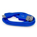 USB kabel (2.0), USB A M - microUSB (M), 1m, niebieski, EOL