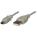 USB kabel (2.0), USB A M - miniUSB (M), 3m, czarny