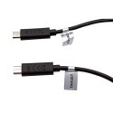 USB kabel (2.0), microUSB (M) - microUSB (M), 0.3m, OTG, czarny