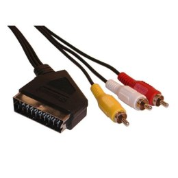 Video Kabel SCART M - 3x CINCH M, 5m, czarny, EOL
