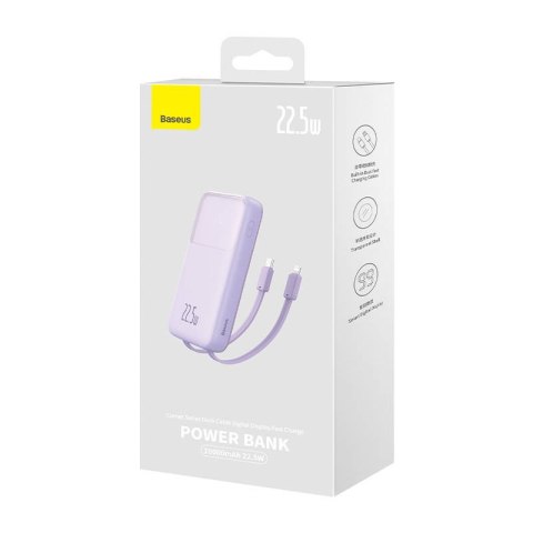 Powerbank Baseus Comet z kablem USB do USB-C, 10000mAh, 22.5W (fioletowy)